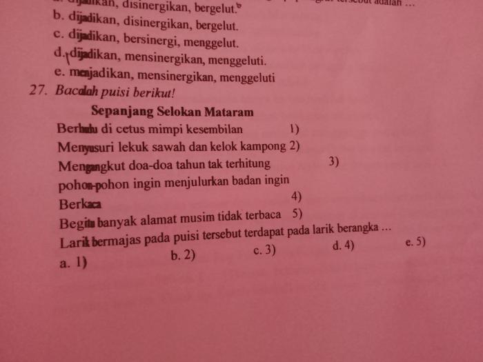 makna tersirat pada larik terakhir: refleksi mendalam atas puisi