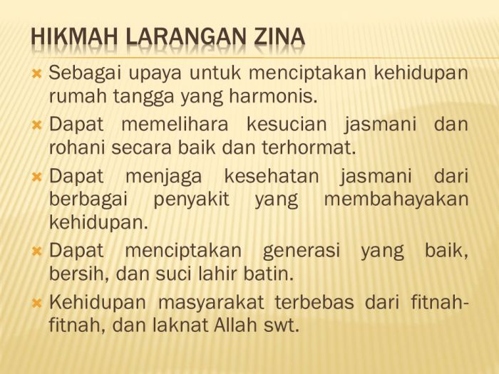 hikmah larangan zina sebagai upaya untuk menciptakan kehidupan rumah tangga yang harmonis