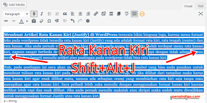 cara mudah menyelaraskan teks kiri dan kanan di coreldraw