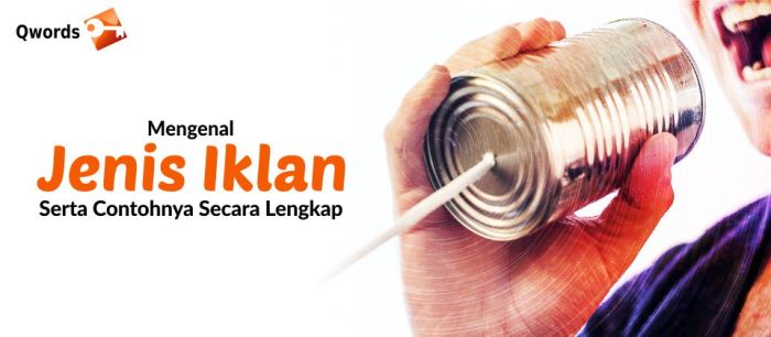 tentukan tiga jenis iklan yang efektif