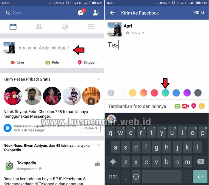 cara menulis teks berwarna di facebook: panduan lengkap