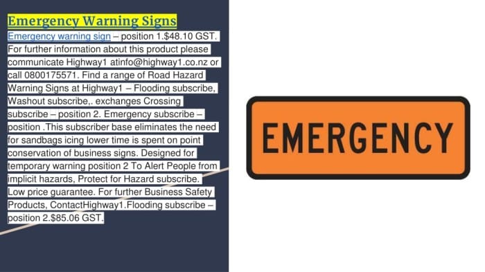 emergency warning signs emergency warning sign l